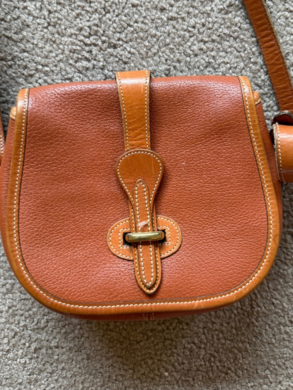 Rare Vintage Dooney & Bourke Tan Equestrian Tack Crossbody Saddle Bag - Picture 3 of 12